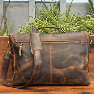 Bolsos de hombro laterales de cuero genuino de grano completo duraderos personalizados al por mayor del fabricante, bolsos cruzados, bolsos de mensajero de lujo para hombres - Product Image 5