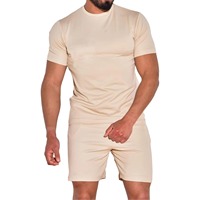 Ensemble de vêtements de détente d'été pour hommes en gros – T-shirt et short 100 % fibre de bambou, coupe confortable, personnalisable, commandes OEM en gros disponibles