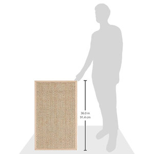 พรมหญ้าทะเลสไตล์เส้นใยธรรมชาติ2 'x 3' ดูแลง่ายมีเส้นใยสีเบจขอบตะกร้า - Product Image 3