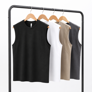 เสื้อกล้ามผู้ชาย OEM 230G ผ้าคอตตอนไอซ์ฟิลด์ สีพื้น ซับเหงื่อ ระบายอากาศดี เหมาะสำหรับใส่ลำลอง เล่นกีฬา ฤดูร้อน - Product Image 1