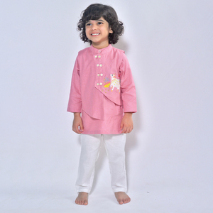 Proveedor Directo de Fábrica, Kurta Pijama de Algodón para Niños, Traje Tradicional para Festivales, Proveedor de Ropa Étnica Infantil para Exportación - Product Image 3