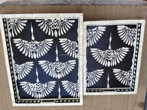Plateaux indiens faits à la main à prix très bas Ensemble de plateau d'incrustation d'os Décoration intérieure par United Trade World - Product Image 2