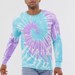 Sudadera de Cuello Redondo para Hombre, Talla Grande, Corte Regular, 100% Algodón, Transpirable, de Secado Rápido, con Estampado Tie-Dye, Antiarrugas - Product Image 1