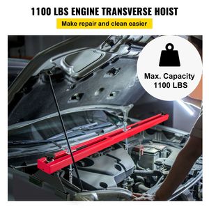 Sollevatore Motore a Doppio Gancio con Capacità di 1100 Libbre, Supporto a 2 Punti, Barra Trasversale per Supporto Motore, Strumento per Riparazione Auto - Product Image 6