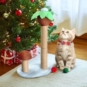Tiragraffi per Gatti a Forma di Palma di Cocco, 27.5 Pollici XL, con Pali in Sisal Naturale e Palline Pendenti per Gatti da Interno - Product Image 4