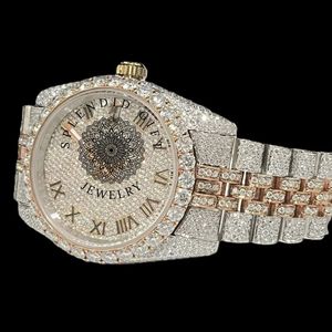 Splendid Diamond <b>Watch</b> Men Analog Quartz Luxury <b>Case</b> Roman Numeral Deployment Clasp 28mm Sapphire Crystal ETA Movement 10m Water - Product Image 4
