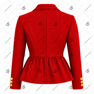 Custom Solid Greek National Sorority of Phi Delta Kapa Clothing Embroidered 100% Cotton Semi Formal Peplum <b>Blazer</b> Coat - Product Image 3