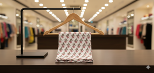 Tissu popeline biologique blanc imprimé floral, respirant, léger, en coton peigné, écologique, pour vêtements de filles - Product Image 2