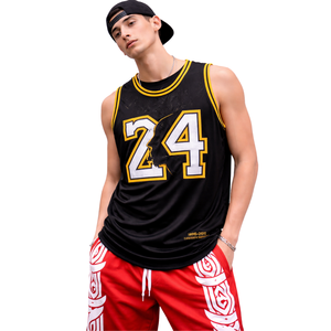 Custom Basketball Tank Top Black Gold Mens Reversible Singlet Sleeveless <b>Blank</b> Custom Name Number Mesh Youth OEM Supplier - Product Image 1