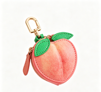 Porte-monnaie porte-clés fin en cuir PU, motif fruits (fraise, citron, avocat), mignon, de luxe, écologique, mini, design, portefeuille léger