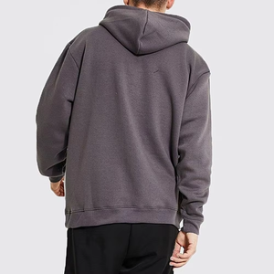 Sweat à capuche unisexe personnalisé bleu marine pour l'automne, 100 % coton respirant, molleton épais, poche kangourou, logo personnalisé, vente en gros - Product Image 4