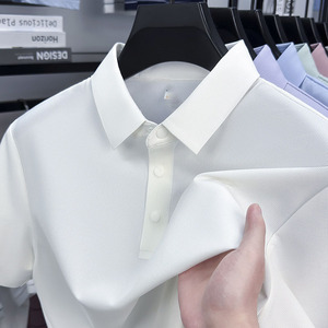 Polo de manga corta para hombre con logotipo personalizado OEM, bordado e impreso, textura sin costuras, cuello tipo solapa, color sólido 7A, estilo informal para negocios. - Product Image 6