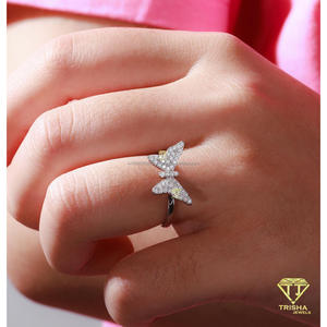 Moissanite Butterfly <b>Ring</b> 925 Sterling <b>Silver</b> Luxury Fashion Jewelry Custom <b>Statement</b> <b>Ring</b> for Women Gift Manufacturer - Product Image 2