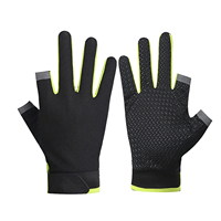 Guantes Transpirables de 3/4 Dedos con Protección Solar UPF 50+, Palma de Silicona Antideslizante para Hombres y Mujeres, para Pesca, Ciclismo, Running