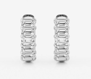 <b>Hoops</b> Earrings Diamond Earrings Gold and <b>Silver</b> Earrings Natural and Lab Grown Diamonds Earrings <b>Hoops</b> Fine Jewelry for Women - Product Image 3