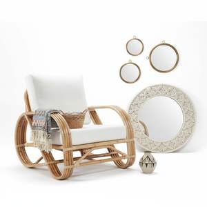 Chaise en rotin tressée à la main, chaise de salle à manger naturelle, structure en bois durable, meubles d'intérieur et d'extérieur pour la maison, le restaurant, le café, l'hôtel - Product Image 4