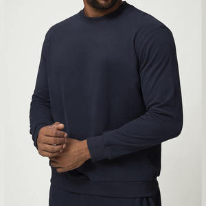 Sweat-shirt à capuche ample en molleton tricoté noir pour homme avec poche, écologique, décontracté, pour le printemps - Product Image 2