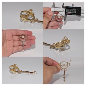 Broche y colgante de plata 925 y oro de 14k con moissanita, diamante y perla, estilo Art Déco antiguo, para hombre y mujer - Product Image 4
