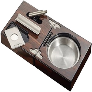 Modern design <b>Ashtray</b> Home Office Hotel Bar Bowl Wood & Metal <b>Ashtray</b> accessories Square Shape Brown Color Accessories <b>ashtray</b> - Product Image 1