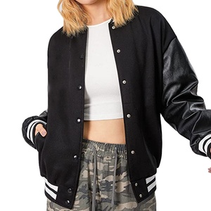 Custom Winter Luxury Women's Cropped College <b>Jacket</b> Chenille Embroidery Letterman Wool Varsity Stylish Breathable Woven <b>Jacket</b> - Product Image 5