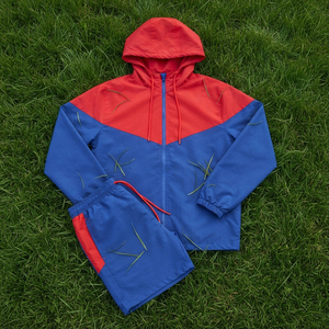 Wholesale Lightweight Windbreaker Nylon Shorts Set Custom Zipper Rain Hoodie Drawstring Waist Shorts Two Piece Unisex - Product Image 1