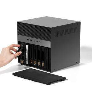 6 Bay NAS <b>Storage</b> Case Hot Swap Server Chassis with Fan <b>USB</b> Front Ports Steel Enclosure for Desktop - Product Image 1