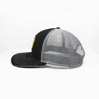 Gorra Trucker Clásica Personalizada con Parche de Cuero y Logotipo, 6 Paneles, Malla Exterior, Visera Precurvada, Gorra de Béisbol para Hombre, Venta al Por Mayor
