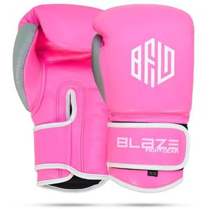 Premium Pink Boxing Gloves Genuine Leather for MMA Sparring Training Kickboxing Muay Thai Punching Bag Work with <b>Velcro</b> Closure - Product Image 1