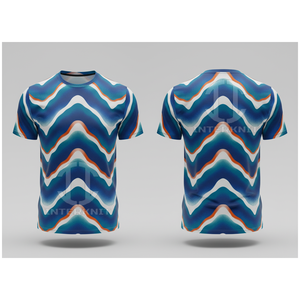 Camiseta de Manga Corta para Hombre, Estampado Geométrico, Corte Regular, Cuello Redondo, Informal, Transpirable, de Poliéster Tejido - Product Image 5