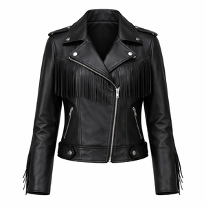Wholesale Custom <b>Fringe</b> Leather <b>Jacket</b> for Women - OEM Manufacturer, Factory Direct Supplier - Product Image 1