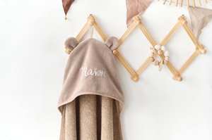 Toalla de Baño con Capucha para Bebé, Personalizada con Monograma y Orejas, Toalla de Baño de Algodón Suave para Bebé, Envoltura de Baño con Capucha para Niños Pequeños, Regalo - Product Image 5