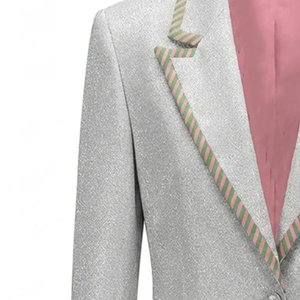 Nouveau Blazer Femme Coupe Slim Anti-Plis Couleur Unie Boutonné Doublé Polyester Coton Formel Bureau Affaires Sororité - Product Image 4