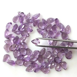 Ametista natural calibrada de color púrpura, corte pera de 5x7 mm, cuentas facetadas de piedras preciosas sueltas para la fabricación de joyas, diseño de collares, pendientes y anillos. - Product Image 5