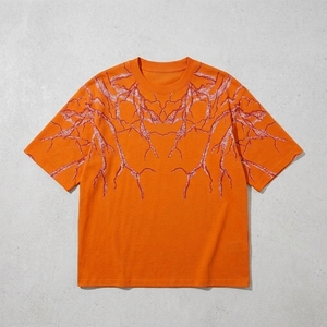 Camiseta de Hombre Premium OEM, Transpirable, de Punto, Larga, de Algodón, con Hombros Caídos, Estampado Digital, Cuello Redondo, Manga Corta, Estilo Urbano, a la Moda - Product Image 6