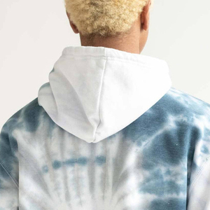 Sweat à capuche réversible personnalisé pour homme, en molleton tie-dye, à manches régulières, pour le printemps, sans doublure, tricoté, avec cordon de serrage et poches - Product Image 5