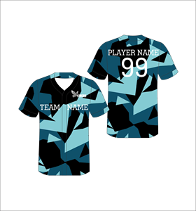Maillot de baseball personnalisé sublimé, motif géométrique, col en V, manches courtes, évacuation de l'humidité, uniforme d'équipe unisexe pour adultes - Product Image 1