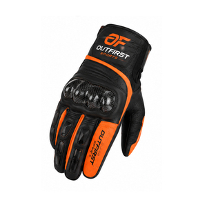 Gants de moto en cuir respirants pour la conduite en plein air, protection complète des doigts - Product Image 1