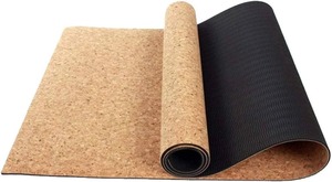 Tapete de Yoga de Corcho y Caucho de 5 mm, Superficie de Corcho Natural Antideslizante, Tapete Grueso para Ejercicios de Yoga, Pilates, Estiramiento, Gimnasio, Entrenamiento en Casa - Product Image 4