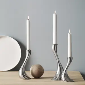 American Elegant Luxus Kerzenhalter Gebogener Kerzenhalter Silber Tisch dekoration Keramik Kerzenhalter