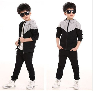 Conjunto Deportivo para Niños, Manga Larga con Cierre, Pantalones Casuales para Correr, Color Sólido, Transpirable, Ropa Deportiva de Poliéster para Primavera - Product Image 2