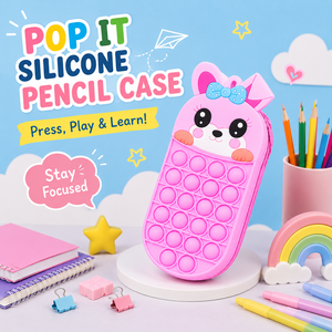 Trousse à crayons anti-stress à bulles sensorielles 22,5x9x4,5cm avec fermeture à glissière, cadeau pour étudiants de l'école primaire HauHwa Digital - Product Image 3