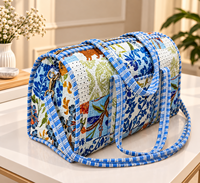 Sac de voyage de luxe à imprimé floral, grande capacité, fermeture éclair, en tissu, style week-end