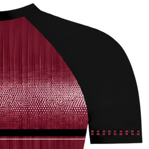 Maillot de sport personnalisé bordeaux et noir à manches courtes raglan, col rond, respirant, pour entraînement et uniforme d'équipe - Product Image 4