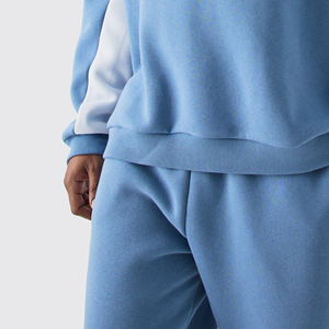 Ensemble de survêtement décontracté pour homme en coton marron uni à manches longues avec col rond et poches latérales – Idéal pour l'hiver - Product Image 6