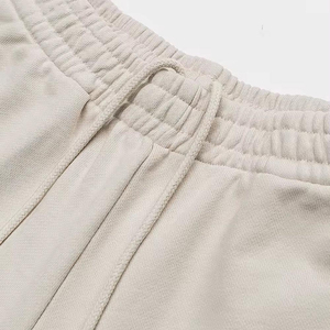 Pantalones Cortos Bermuda de Algodón Beige para Hombre, Cintura Media con Cordón Ajustable, Cintura Elástica con Bolsillos, Color Sólido, Estilo Casual, Tejido Transpirable - Product Image 6