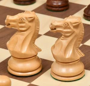 Pions d'échecs de luxe de la série Staunton américaine, 4,1 pouces, poids équilibré, en bois d'ébène et de buis naturel, au meilleur prix - Product Image 3