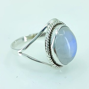 Rainbow Moonstone <b>Ring</b> 925 Sterling <b>Silver</b> Handmade Statement Promise <b>Ring</b> for Women <b>Boho</b> Oval June Birthstone Jewelry - Product Image 1
