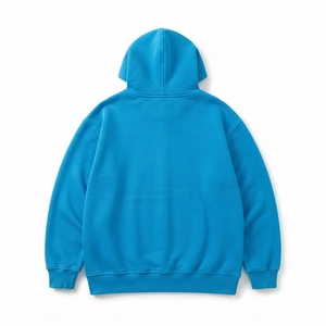 Sudadera con Capucha Extra Grande Azul Cian Personalizada para Hombre, Sudadera con Estampado de Olas, Ropa Urbana Informal - Product Image 2