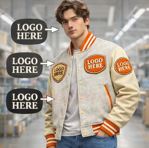 Veste de baseball en laine et cuir personnalisée pour homme, style universitaire, avec logo brodé, fabrication OEM, streetwear, veste de collège - Product Image 3