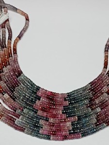 Cuentas facetadas de espinela natural multicolor con corte Heishi de tamaño 4mm-5mm para diseñar joyería única y atractiva. - Product Image 2